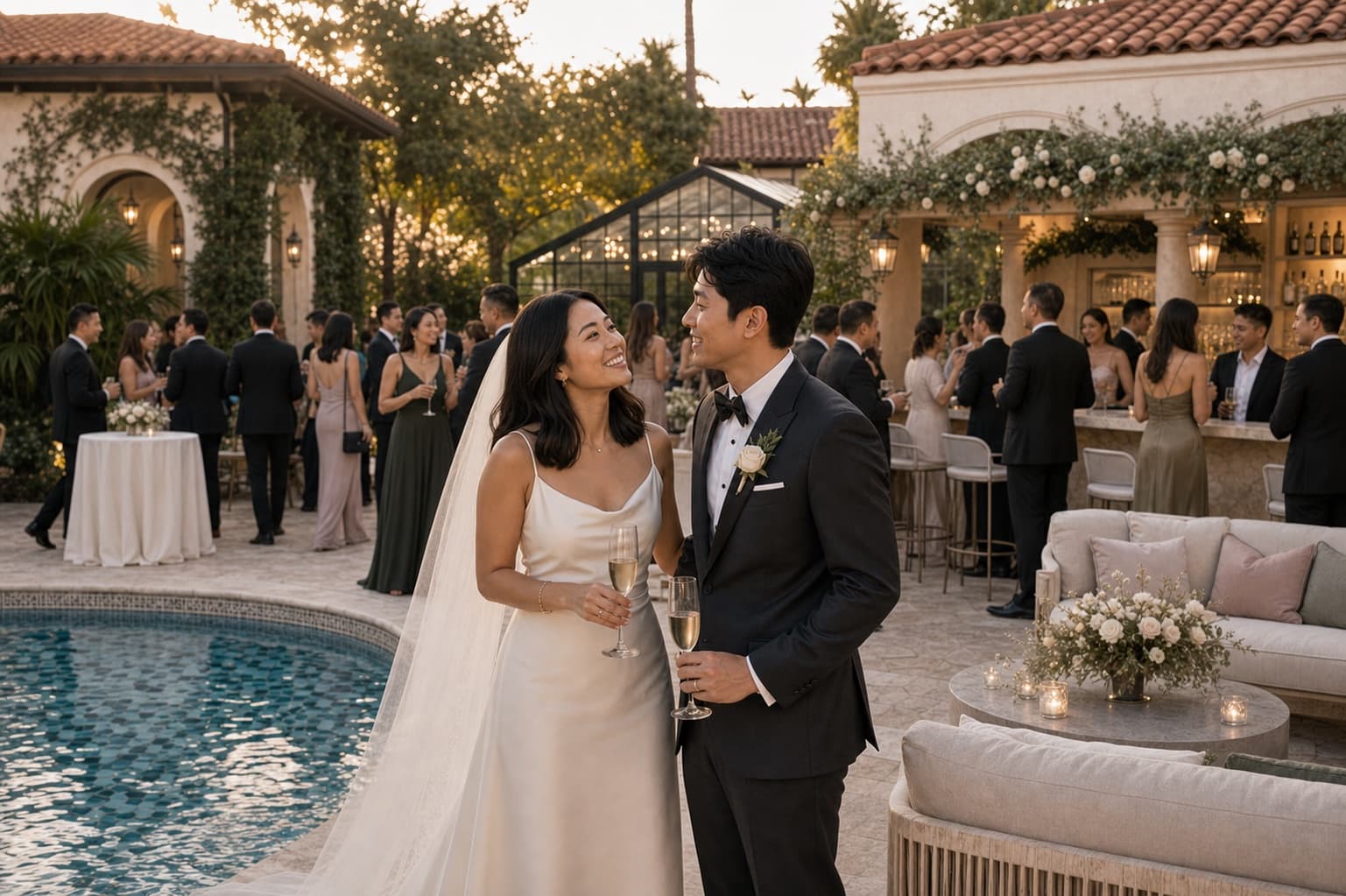 An imagined wedding celebration on the terrace